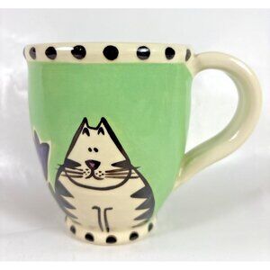 Catfish Moon Pottery Cat Purple Tulip Coffee Tea Mug Nova Scotia Canada